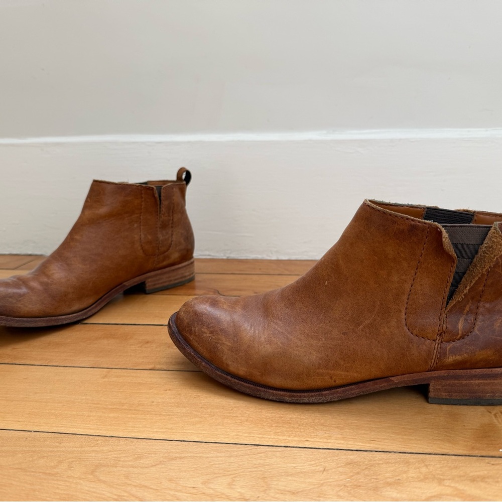 Kork-Ease Tan Leather Ankle Booties